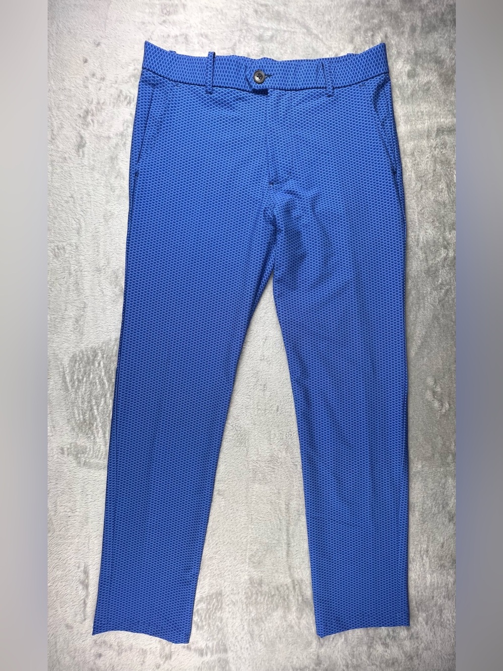 Greyson Montauk Trouser Mens 32x34 (measures 32x31) Blue Performance Geometric